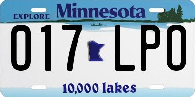 MN license plate 017LPO