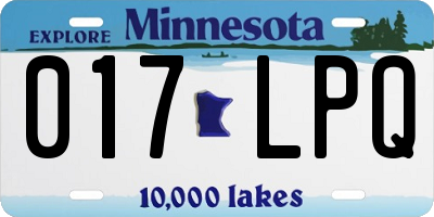 MN license plate 017LPQ