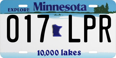 MN license plate 017LPR
