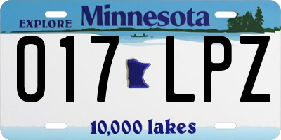 MN license plate 017LPZ
