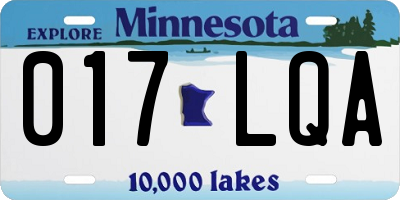 MN license plate 017LQA