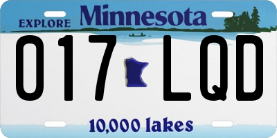 MN license plate 017LQD