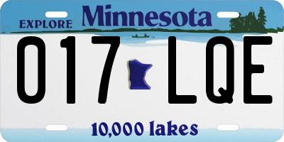 MN license plate 017LQE