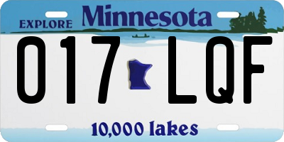 MN license plate 017LQF