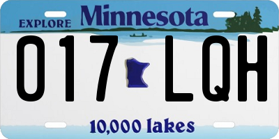 MN license plate 017LQH