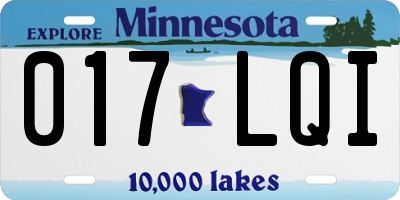 MN license plate 017LQI