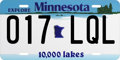 MN license plate 017LQL