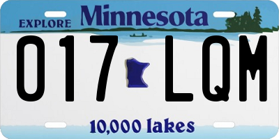 MN license plate 017LQM