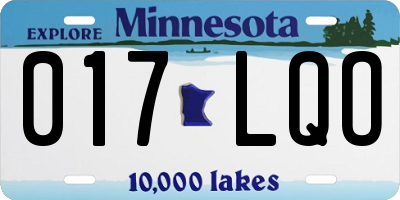 MN license plate 017LQO