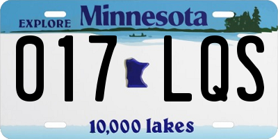 MN license plate 017LQS