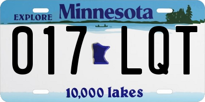 MN license plate 017LQT
