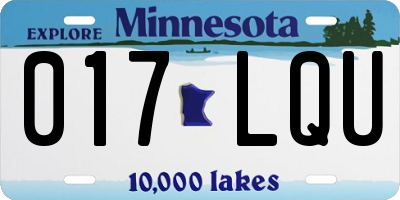 MN license plate 017LQU
