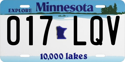 MN license plate 017LQV