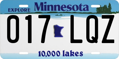 MN license plate 017LQZ