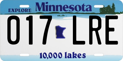 MN license plate 017LRE
