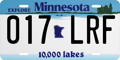 MN license plate 017LRF