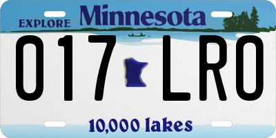 MN license plate 017LRO