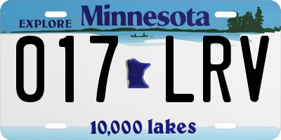 MN license plate 017LRV