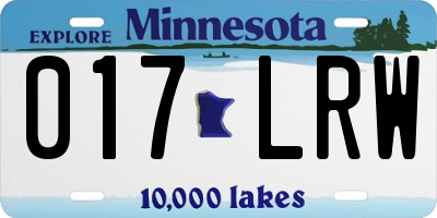 MN license plate 017LRW