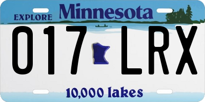 MN license plate 017LRX