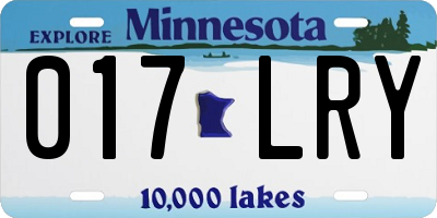 MN license plate 017LRY