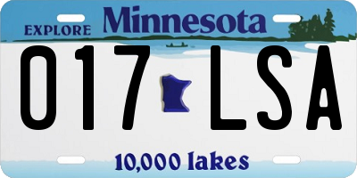 MN license plate 017LSA