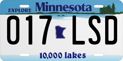 MN license plate 017LSD