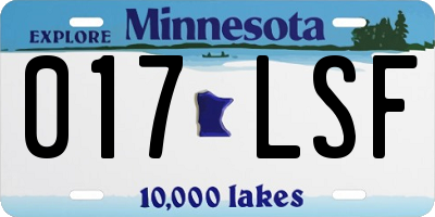 MN license plate 017LSF