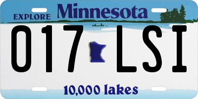 MN license plate 017LSI