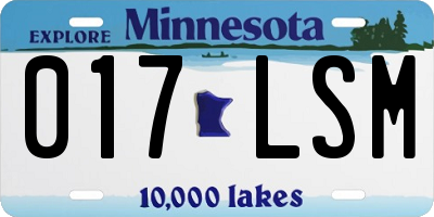 MN license plate 017LSM