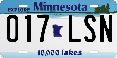 MN license plate 017LSN