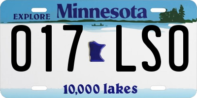 MN license plate 017LSO