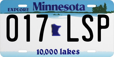 MN license plate 017LSP