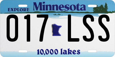 MN license plate 017LSS