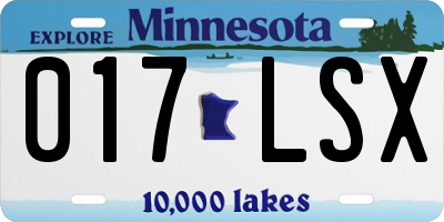 MN license plate 017LSX