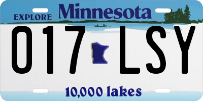 MN license plate 017LSY