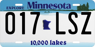 MN license plate 017LSZ