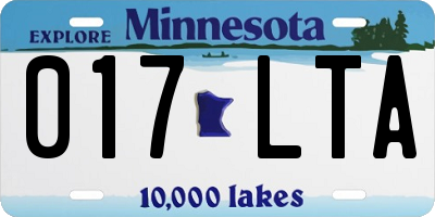 MN license plate 017LTA