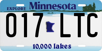 MN license plate 017LTC