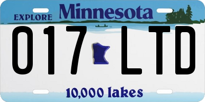 MN license plate 017LTD