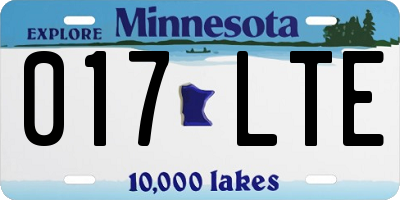 MN license plate 017LTE