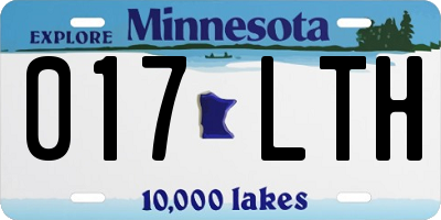 MN license plate 017LTH