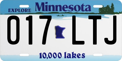 MN license plate 017LTJ