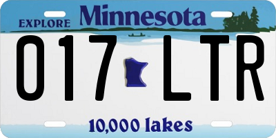 MN license plate 017LTR