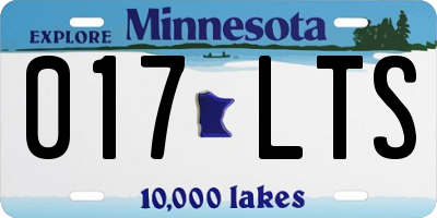MN license plate 017LTS