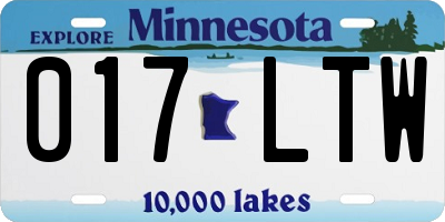 MN license plate 017LTW