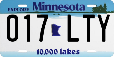 MN license plate 017LTY