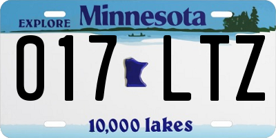 MN license plate 017LTZ
