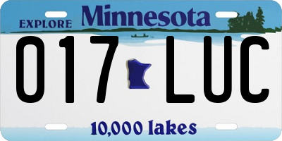 MN license plate 017LUC