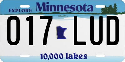 MN license plate 017LUD